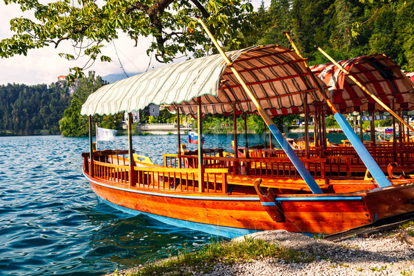 Tradicional barcos lago cielo naturaleza Foto stock © Fesus
