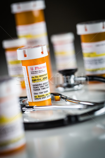 Non-Proprietary Medicine Prescription Bottles Abstract with Stet Stock photo © feverpitch