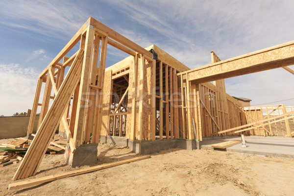 Foto stock: Novo · construção · casa · abstrato · madeira · casa