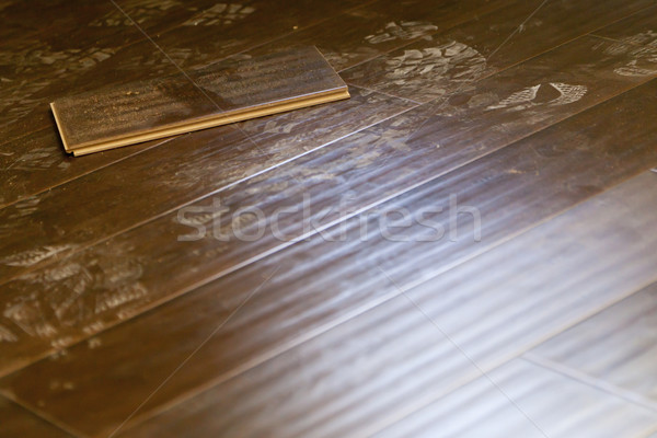újonnan poros barna parketta absztrakt épület Stock fotó © feverpitch