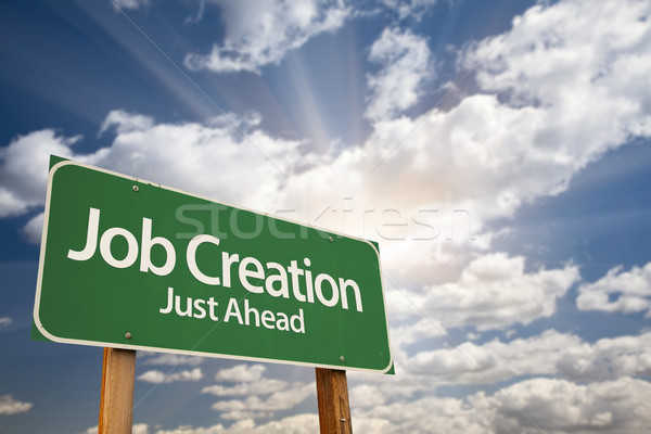 Job Creation Green Road Sign Stock photo © feverpitch