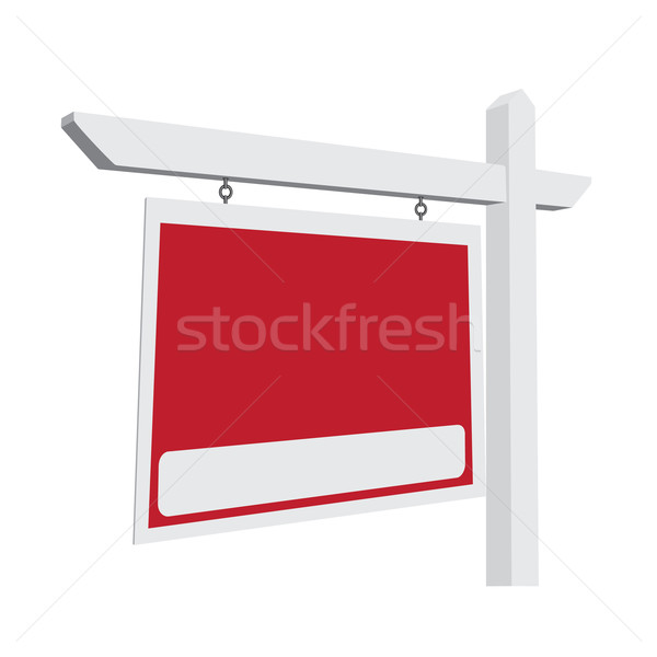 Foto stock: Rojo · vector · inmobiliario · signo · listo · propio