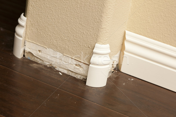 New Baseboard and Bull Nose Corners with Laminate Flooring Stock photo © feverpitch