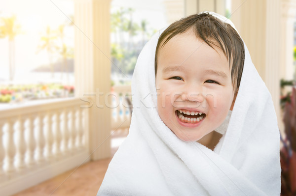 Сток-фото: счастливым · Cute · китайский · кавказский · мальчика