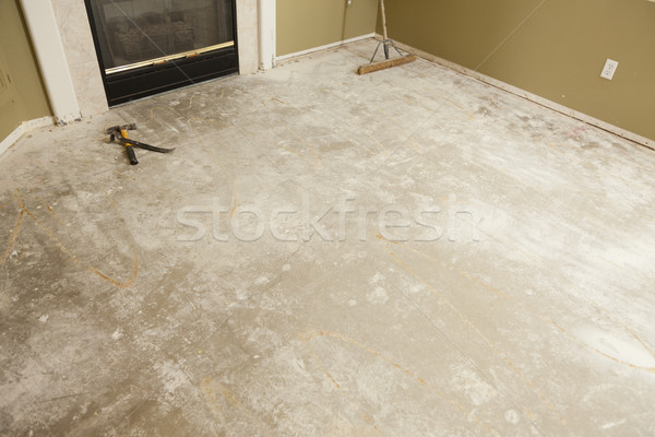 Beton ház padló seprű kész parketta Stock fotó © feverpitch