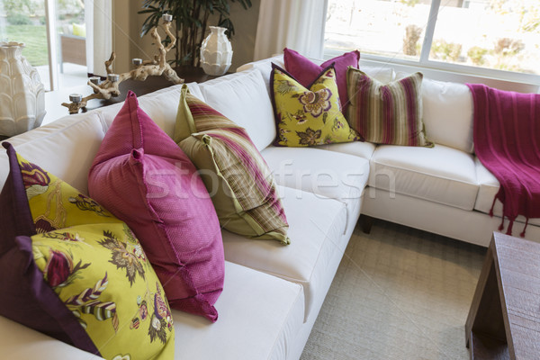 Abstract of Inviting Colorful Couch Sitting Area Stock photo © feverpitch