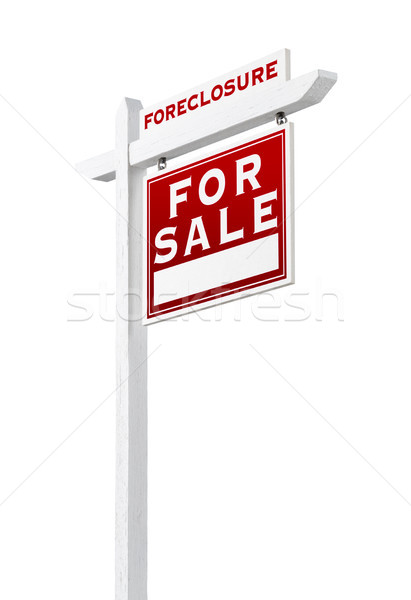 Right Facing Foreclosure Sold For Sale Real Estate Sign Isolated Stock photo © feverpitch