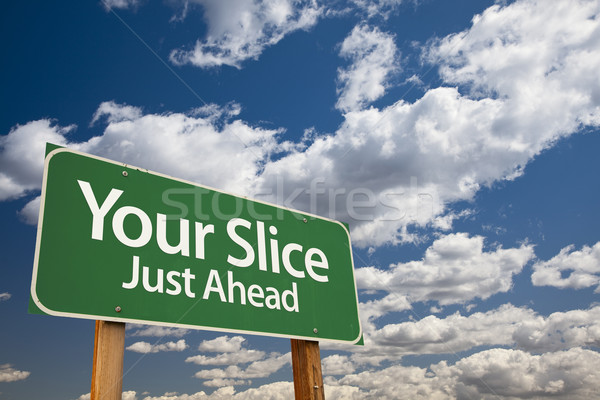 Your Slice Green Road Sign Stock photo © feverpitch