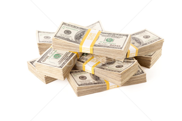 Stacks of One Hundred Dollar Bills Isolated Stock photo © feverpitch