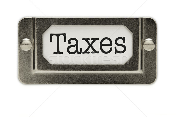 Taxes File Drawer Label Stock photo © feverpitch