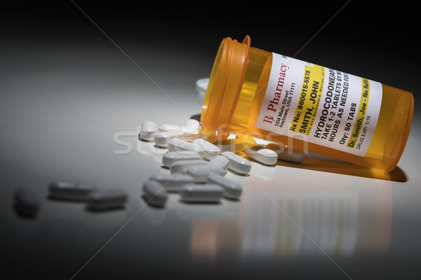 Foto stock: Pílulas · prescrição · garrafa · etiqueta · não · modelo