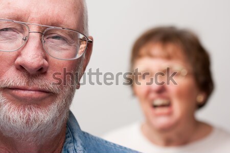 [[stock_photo]]: Couple · de · personnes · âgées · blanche · isolé · homme · couple · âgées