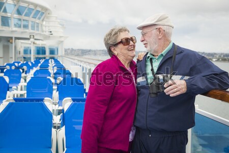 Genieten dek cruiseschip gelukkig Stockfoto © feverpitch