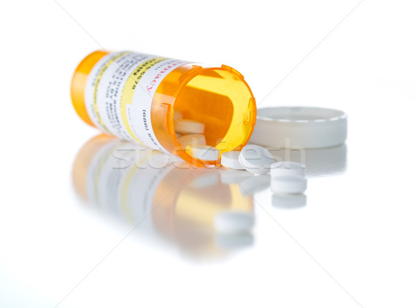 Gyógyszer recept üveg tabletták izolált fehér Stock fotó © feverpitch