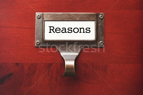 Lustrous Wooden Cabinet with Reasons File Label Stock photo © feverpitch
