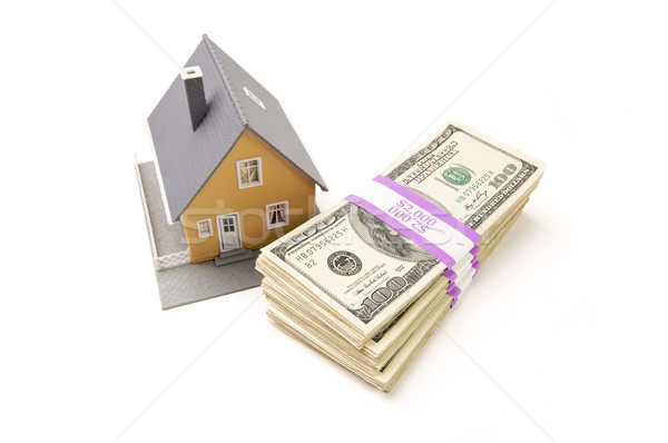 Home and Stacks of Money Isolated Stock photo © feverpitch