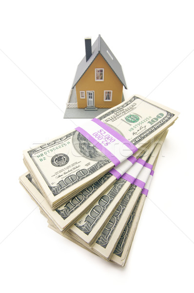 Stock photo: Home and Stacks of Money Isolated