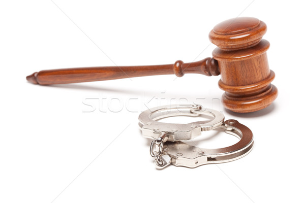 Gavel and Handcuffs on White Stock photo © feverpitch