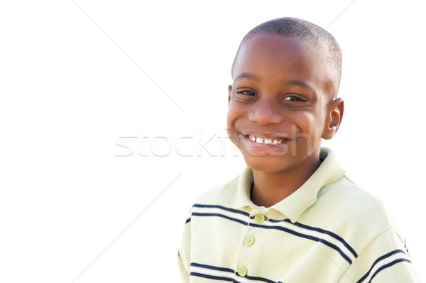 Handsome Young African American Boy Isolated on White Stock photo © feverpitch