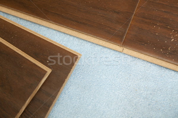 Newly Installed Brown Laminate Flooring Stock photo © feverpitch