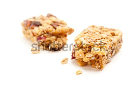 Stok fotoğraf: Kırık · granola · bar · yalıtılmış · beyaz · dar