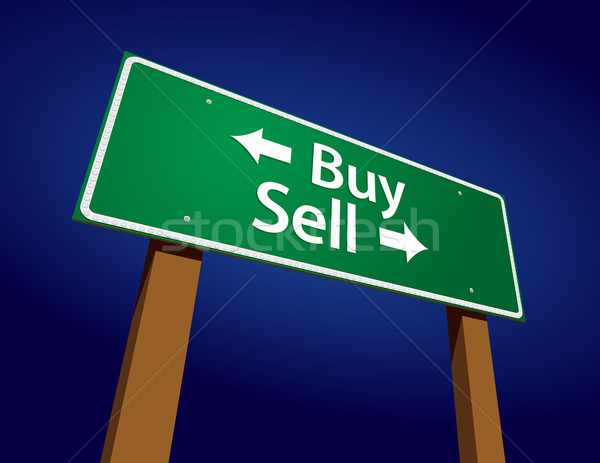 Сток-фото: купить · продавать · зеленый · дорожный · знак · аннотация · искусства