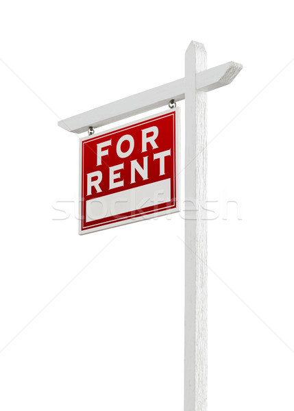 Left Facing For Rent Real Estate Sign Isolated on a White Backgo Stock photo © feverpitch