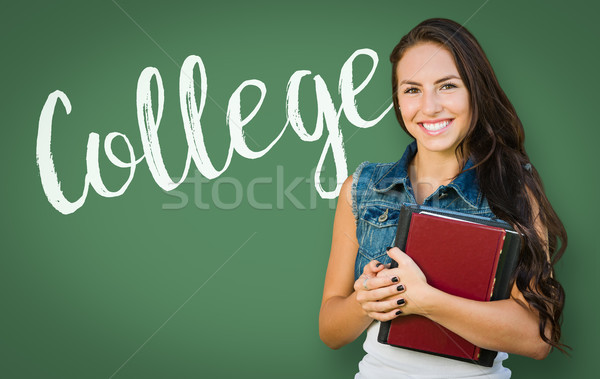 College Written On Chalk Board Behind Mixed Race Young Girl Stud Stock photo © feverpitch