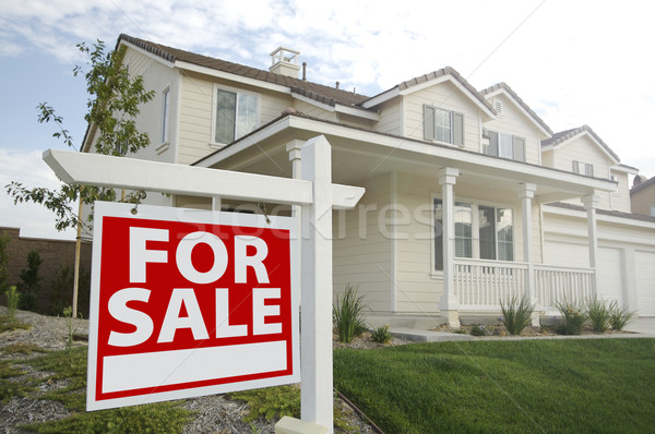 For Sale Real Estate Sign and New Home Stock photo © feverpitch