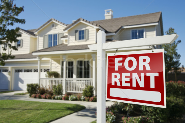 For Rent Real Estate Sign in Front of House Stock photo © feverpitch