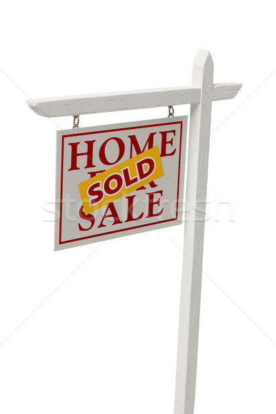 Сток-фото: проданный · продажи · недвижимости · знак · белый · красный
