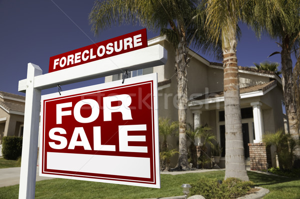 Foreclosure For Sale Real Estate Sign and House Stock photo © feverpitch