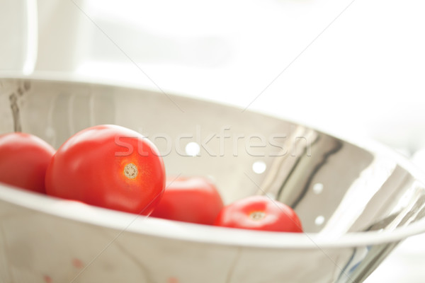 Foto stock: Fresco · vibrante · romani · tomates · macro · metal