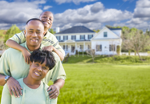 Foto stock: Familia · hermosa · casa · feliz · hombre