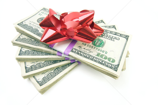 Stack of Money with Bow Stock photo © feverpitch