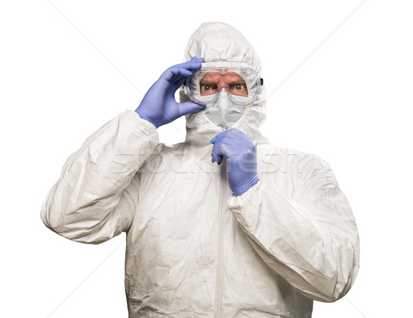 Man With Intense Expression Wearing HAZMAT Protective Clothing I Stock photo © feverpitch