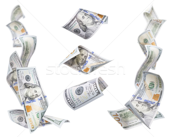 Left and Right Corner Frames of $100 Bills, 3 Isolated Stock photo © feverpitch