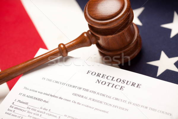 Gavel, American Flag and Foreclosure Notice Stock photo © feverpitch