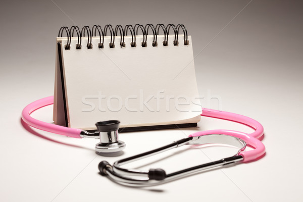Blank Spiral Note Pad and Pink Pediatric Stethoscope Stock photo © feverpitch