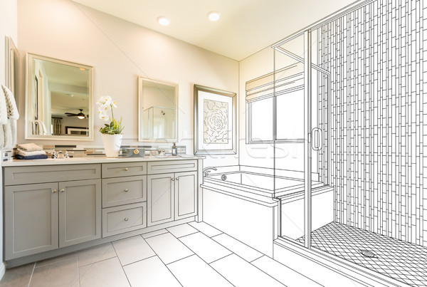 Maestro bagno design disegno finito Foto d'archivio © feverpitch