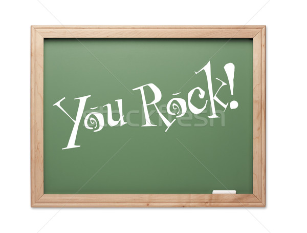 You Rock! Green Chalk Board Kudos Series Stock photo © feverpitch