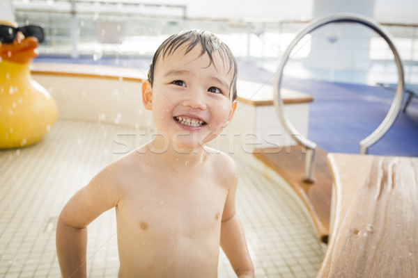 Métis garçon parc aquatique caoutchouc [[stock_photo]] © feverpitch