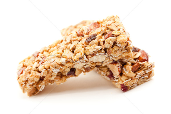 Kettő granola rácsok izolált fehér tápláló Stock fotó © feverpitch