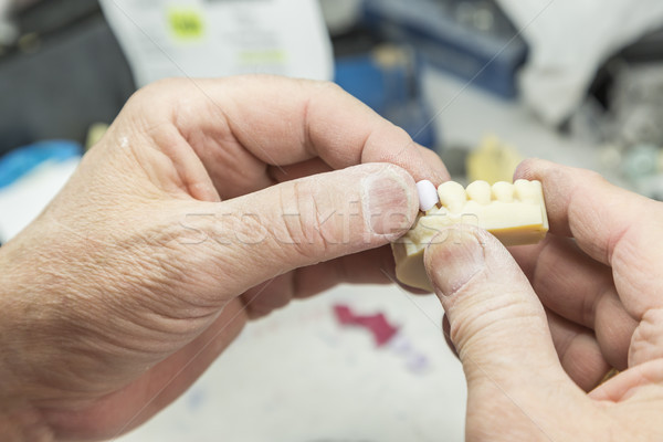 Diş teknisyen çalışma 3D basılı Stok fotoğraf © feverpitch