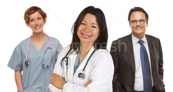 Group of Doctors or Nurses on a White Background Stock photo © feverpitch