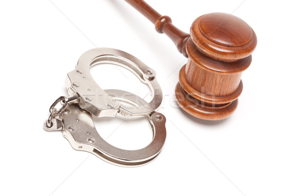 Gavel and Handcuffs on White Stock photo © feverpitch