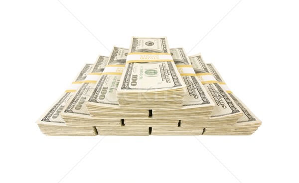 Stacks of One Hundred Dollar Bills on White Stock photo © feverpitch
