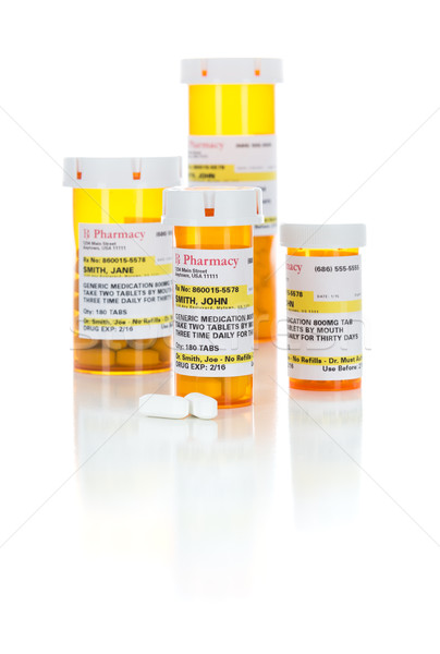 Non-Proprietary Medicine Prescription Bottles and Pills Isolated Stock photo © feverpitch