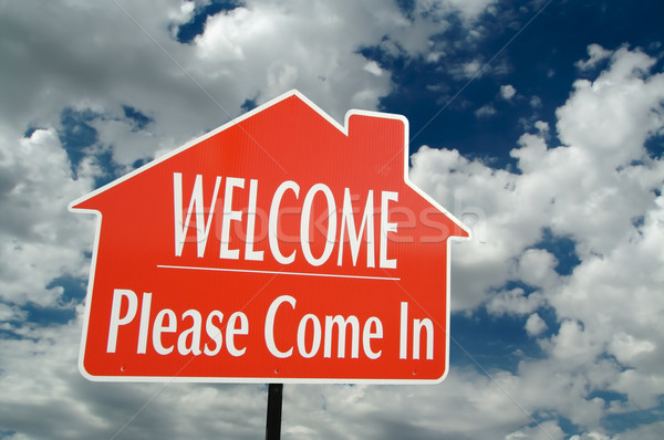 Welcome, Please Come In Sign Stock photo © feverpitch