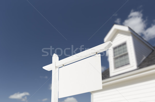 Blank Real Estate Sign in Front of New House  Stock photo © feverpitch